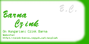 barna czink business card